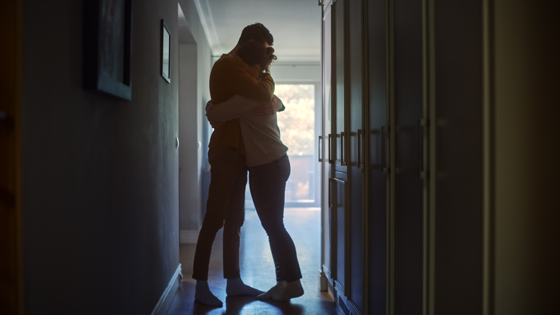 Couples hugging